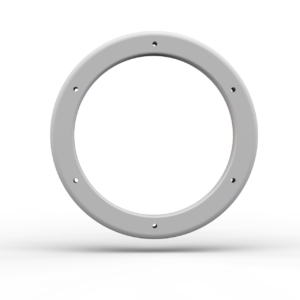 Front view of white speaker ring for marine audio system